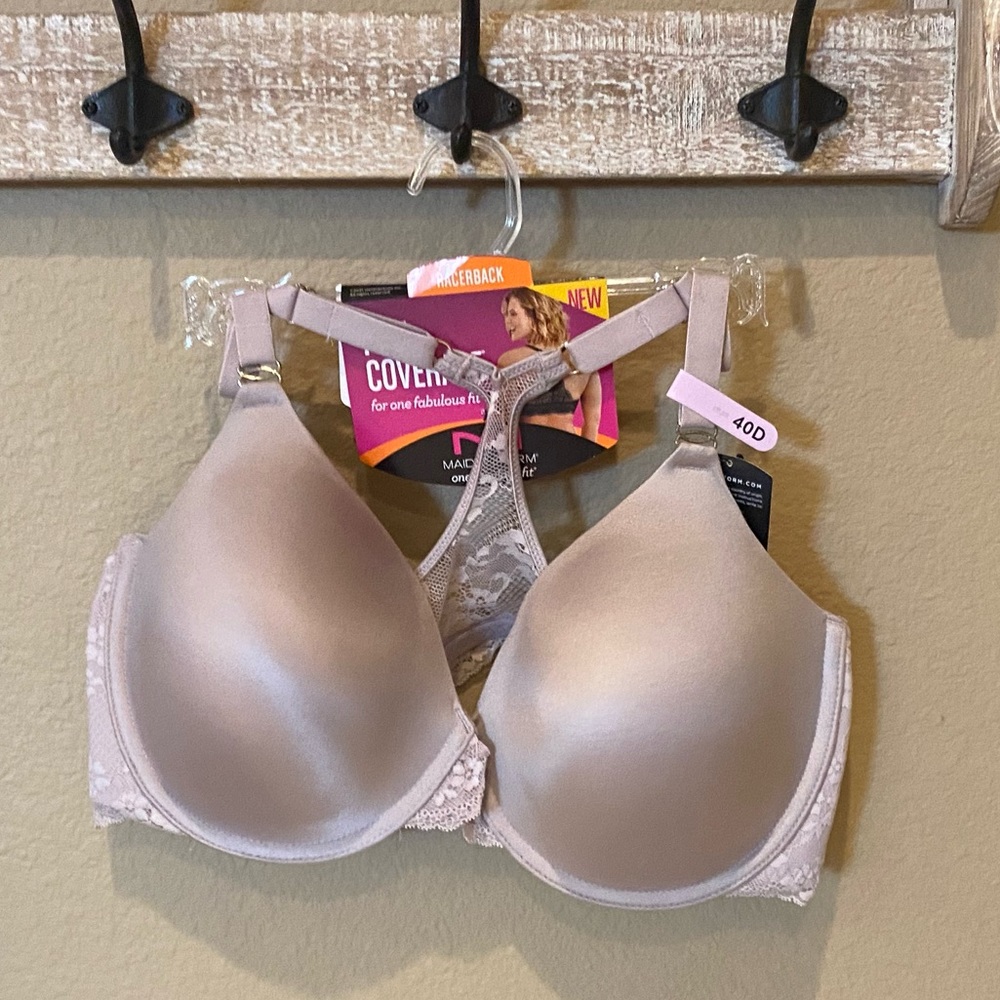 💥 SALE NWT Full Coverage Racerback Bra in Gloss / Mauve - Picture 2 of 9